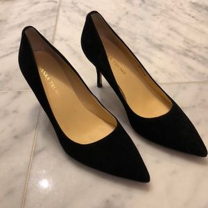 Black suede pumps. 2.5 inch heel